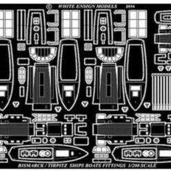 Ship Boat Fittings Photo-Etch Details 1/200 White Ensign Models