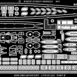 HMS Dreadnought British Battleship Detail Set For ZVE 1/350 White Ensign HMS Dreadnought British Battleship Detail Set for ZVE 1/350 White Ensign