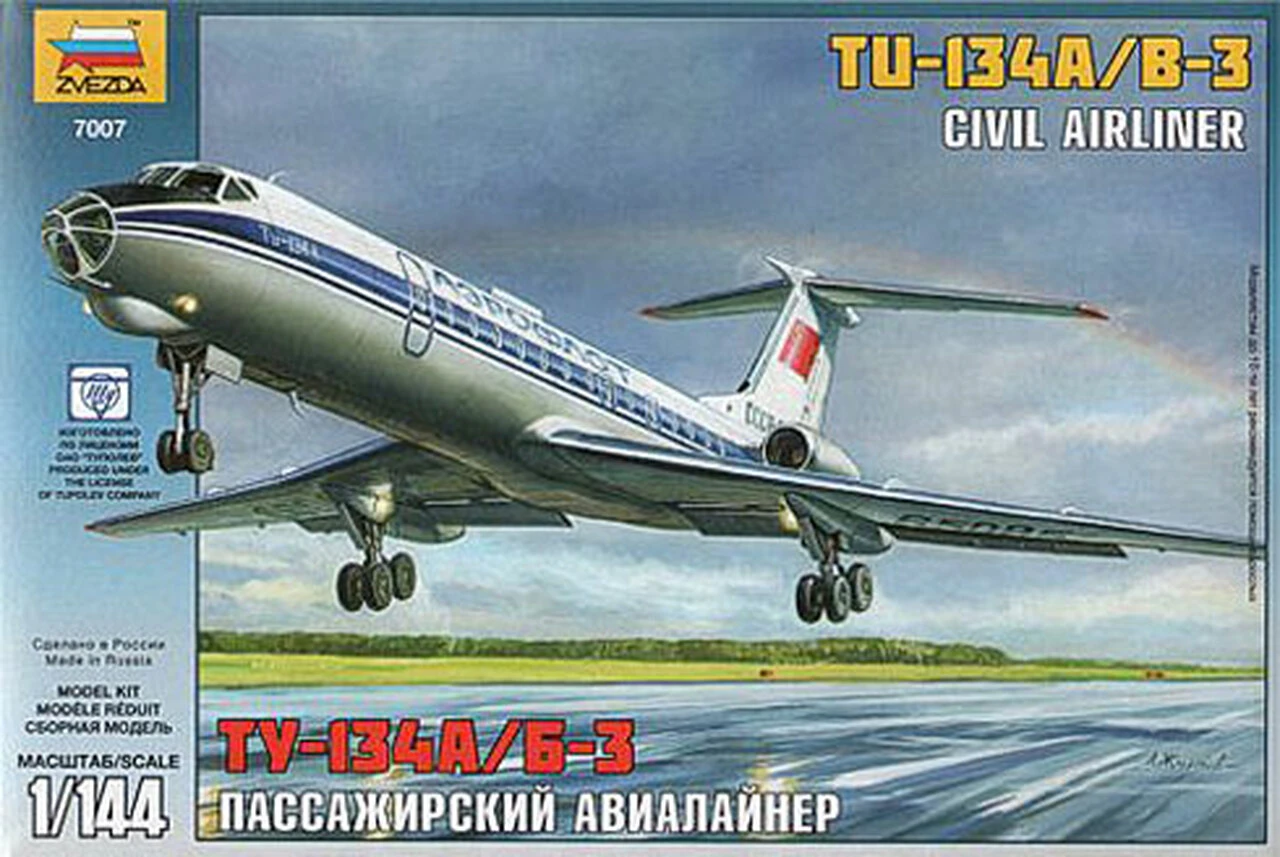 Tupolev Tu-134A/B-3 Russian Civil Airliner 1/144 Zvezda