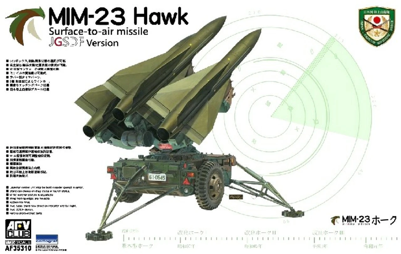 MIM-23 Hawk JGSDF Version Surface-to-Air Missile 1/35 AFV Club