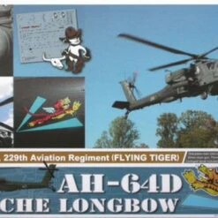 AH-64D Apache Longbow 8th Battalion, 229th Aviation Rgmt. Flying Tiger Attack Helicopter 1/72 AFV Club