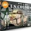 WWII & Modern US Colors Acrylic Paint Set (18 Colors) 17ml Bottles AK Interactive