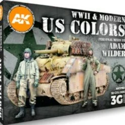 WWII & Modern US Colors Acrylic Paint Set (18 Colors) 17ml Bottles AK Interactive