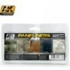 Air Series: Panel Liners Weathering Combo Enamel Paint Set (5 Colors) 35ml Bottle AK Interactive