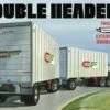 Double Header Tandem Van Trailers 1/25 AMT Models