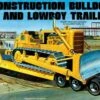 Construction Bulldozer and Lowboy Trailer (2 Kits) 1/25 AMT Models