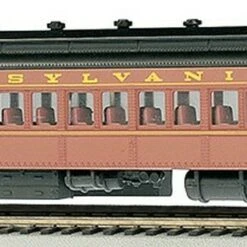 72' Heavyweight Lighted Coach Pennsylvania Postwar #4536 (Red) HO Scale Bachmann Trains