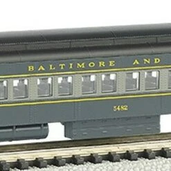 72' Heavyweight Coach Car w/Lighted Interior Baltimore & Ohio N Scale Bachmann Trains