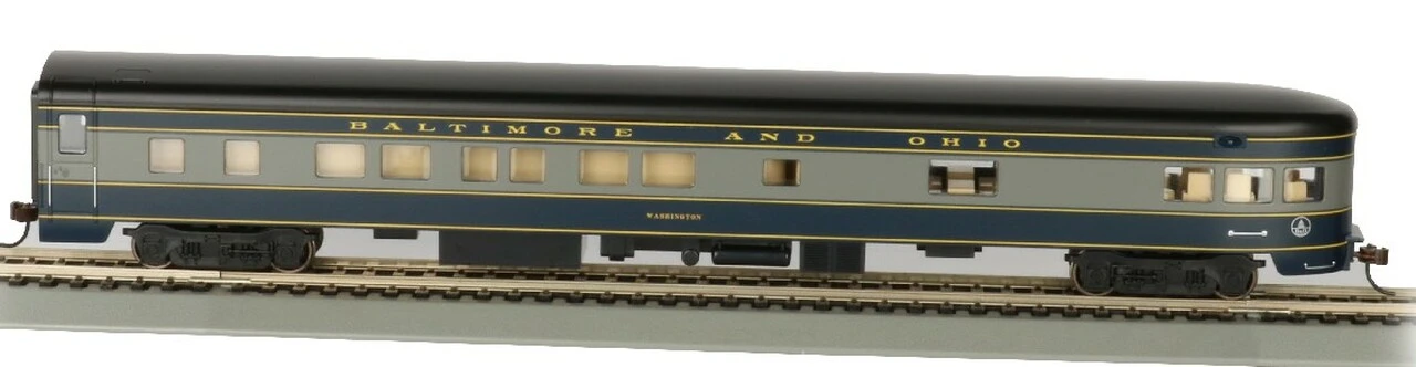 85Â’ Smooth-Side Observation W/Lighted Interior Baltimore & Ohio Washington HO Scale Bachmann 85Â’ Smooth-Side Observation w/Lighted Interior Baltimore & Ohio Washington HO Scale Bachmann