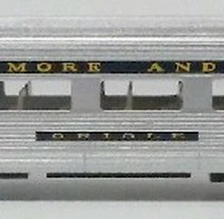 85' Streamline Fluted Coach Car w/Lighted Interior Baltimore & Ohio N Scale Bachmann Trains