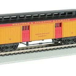 Old-Time Passenger Baggage W/Rounded-End Clerestory Roof Western & Atlantic HO Scale Bachmann Old-Time Passenger Baggage w/Rounded-End Clerestory Roof Western & Atlantic HO Scale Bachmann