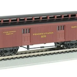 Old-Time Passenger Baggage W/Rounded-End Clerestory Roof Pennsylvania HO Scale Bachmann Old-Time Passenger Baggage w/Rounded-End Clerestory Roof Pennsylvania HO Scale Bachmann