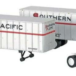 1950s-60 Truck Cab w/2 Piggyback Trailer Southern Pacific HO Scale Bachmann Trains