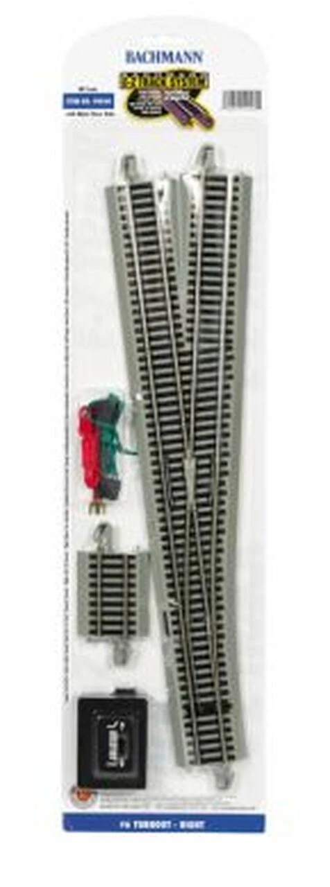 Right Turnout Nickel Silver Track #6 (1/Cd) HO Bachmann Trains