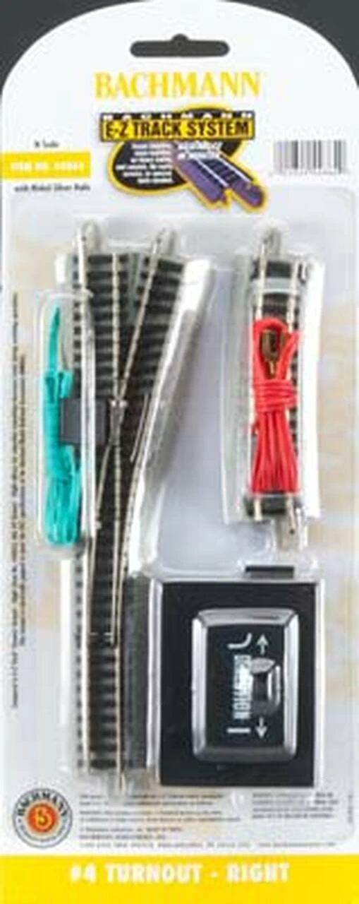 Right Turnout #4 Nickel Silver Track (1/Cd) N Bachmann Right Turnout #4 Nickel Silver Track (1/Cd) N Bachmann