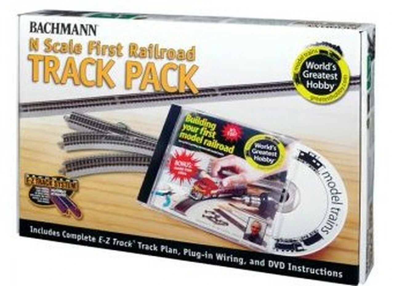 Your 1st Railroad E-Z Track Pack 4.67'x28" Layout w/DVD (47pcs) N Bachmann Trains
