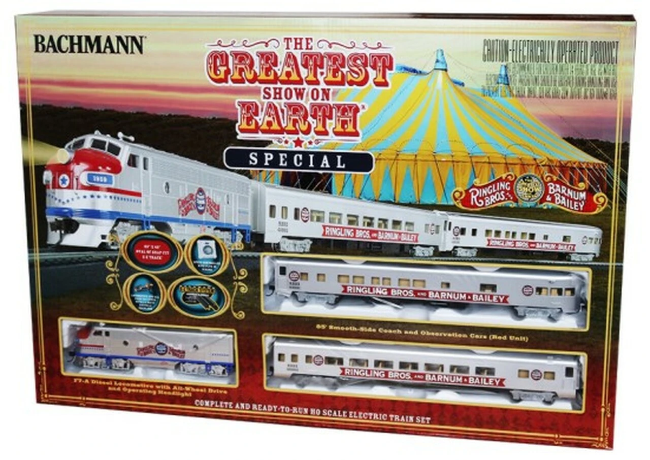 Ringling Bros. & Barnum & Bailey Greatest Show On Earth Special Train Set HO Scale Bachmann Ringling Bros. & Barnum & Bailey Greatest Show on Earth Special Train Set HO Scale Bachmann