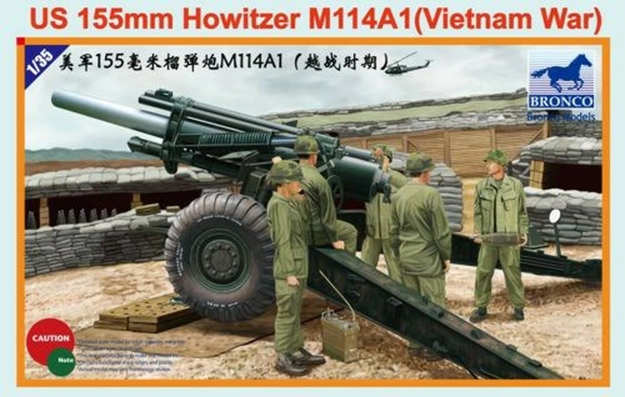 US 155mm M114A1 Howitzer Gun Vietnam War 1/35 Bronco Models