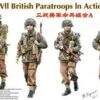 WWII British Paratroops in Action Set A (4) w/Bicycle 1/35 Bronco Models