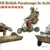 WWII British Paratroopers in Action Set B (3) w/Motor Bikes & Cart 1/35 Bronco Models