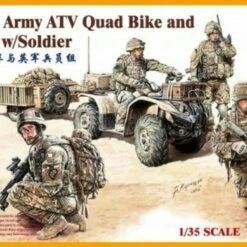 British Army ATV Quad Bike & Trailer w/Soldier 1/35 Bronco Models