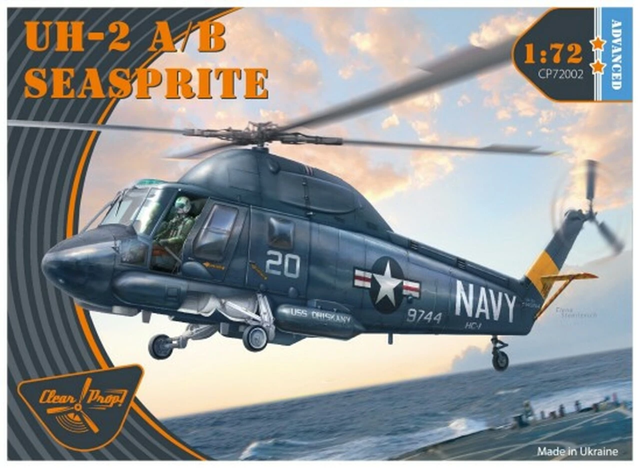 UH-2A/B Seasprite USN Helicopter (Advanced) 1/72 Clear Prop Models