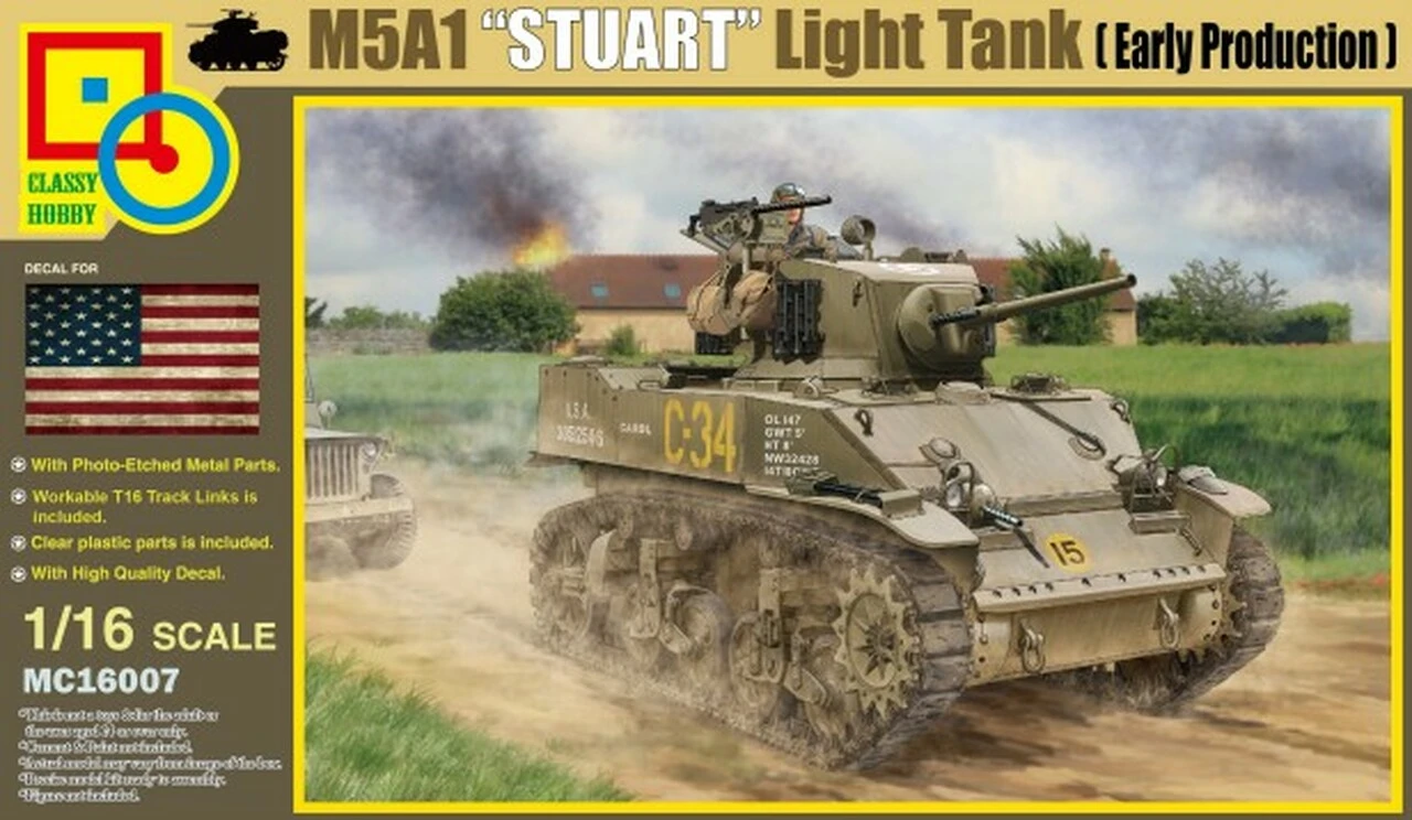 M5A1 Stuart Early Production Light Tank 1/16 Classy Hobby