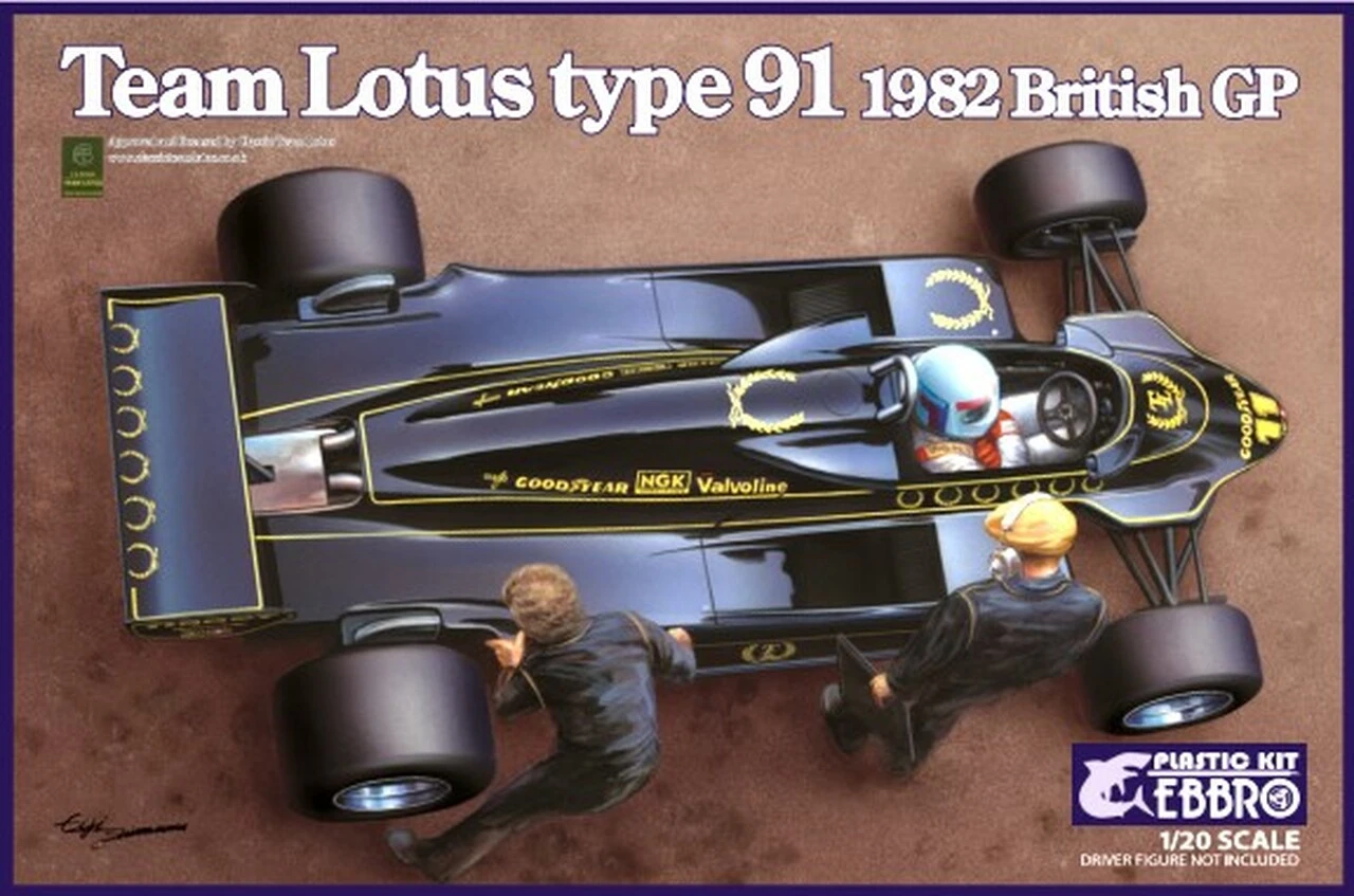 1982 Lotus Type 91 Team Lotus F1 British Grand Prix Race Car 1/20 Ebbro Plastic Model Kits