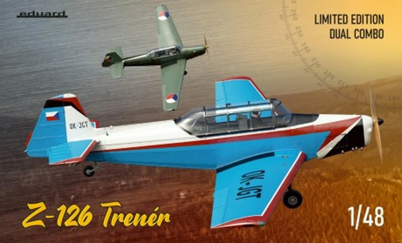Zlin Z-126 Trener Two-Seater Trainer Aircraft Dual Combo (Ltd Edition Plastic Kit) 1/48 Eduard