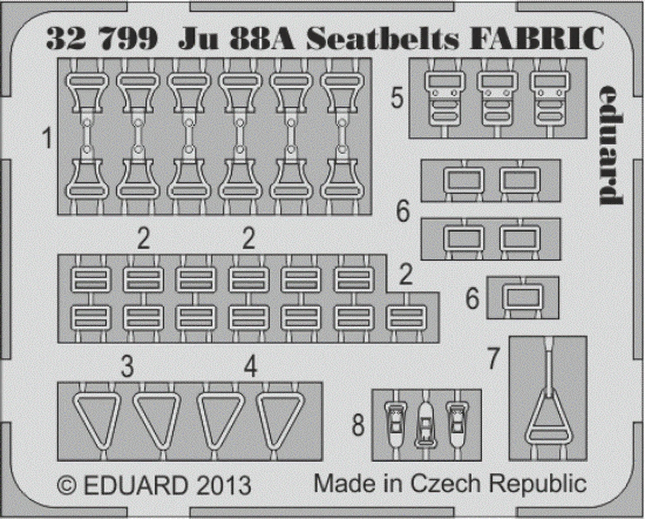 Ju88A Seatbelts Fabric-Type for RVL (Painted) 1/32 Eduard