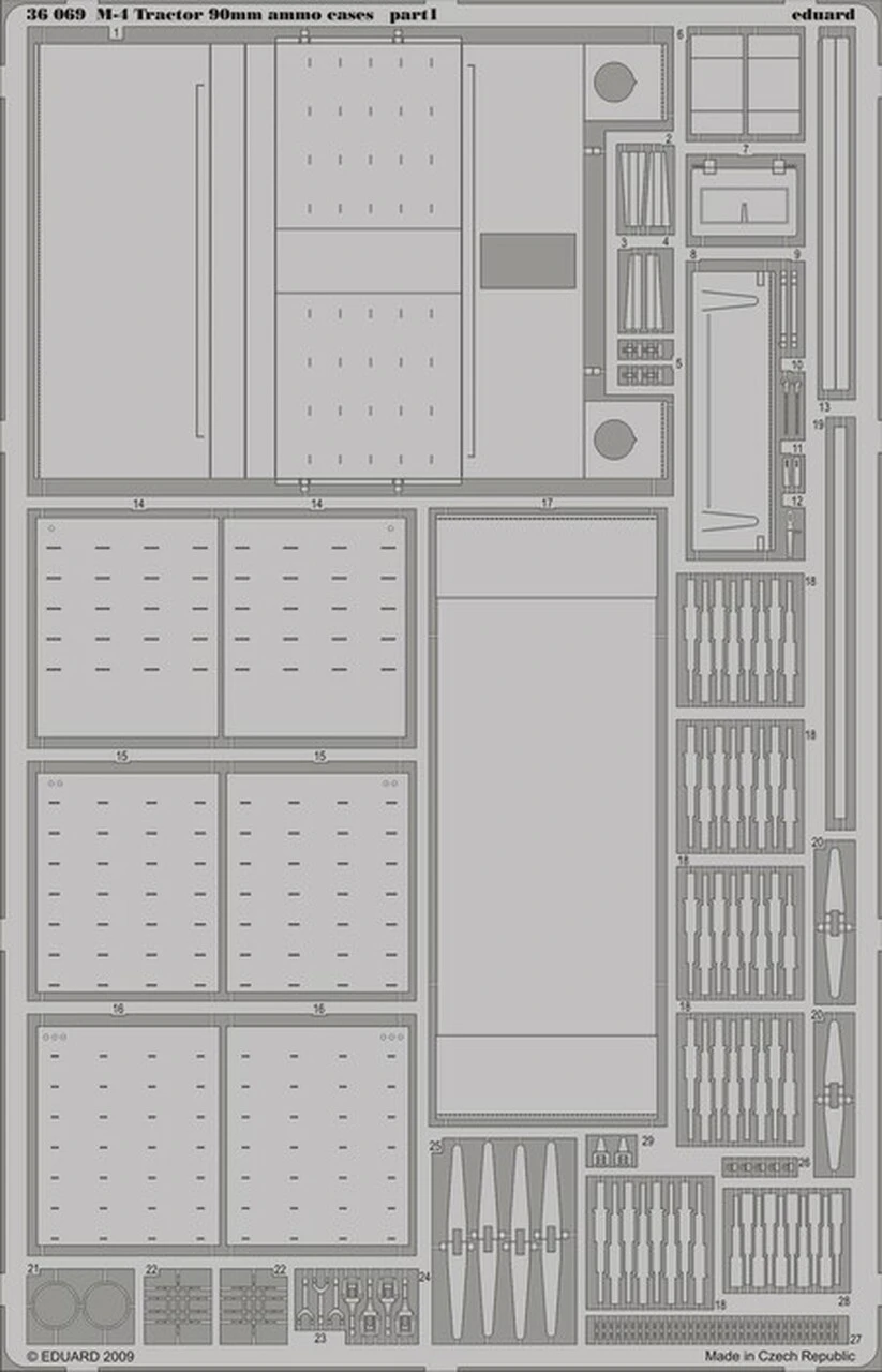 M4 Tractor 90mm Ammo Cases for HBO 1/35 Eduard - Image 2