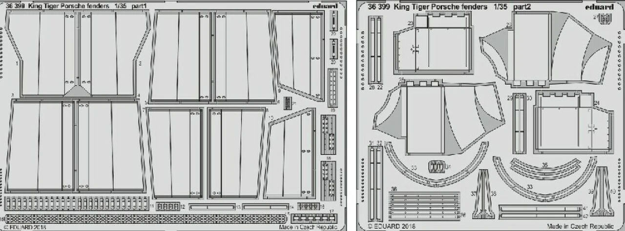King Tiger Porsche Fenders for MGK 1/35 Eduard