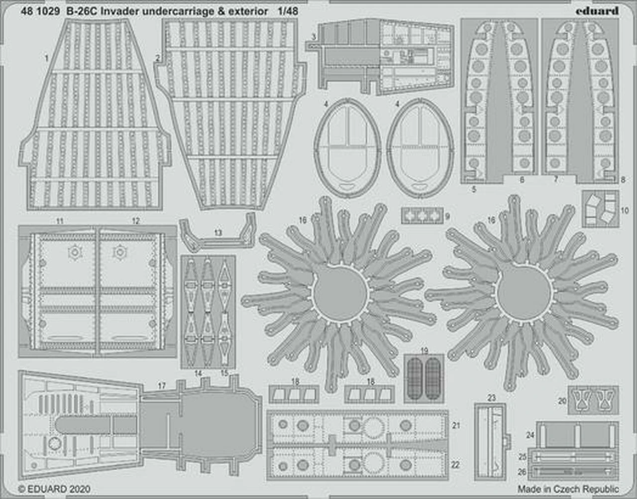 B-26C Invader Undercarriage & Exterior for ICM 1/48 Eduard