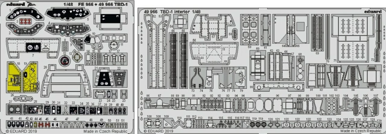TBD-1 Interior for GWH (Painted) 1/48 Eduard