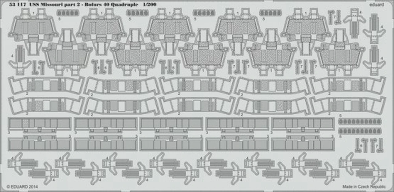 USS Missouri Pt.2 Bofors 40 Quadruple for TRP 1/200 Eduard