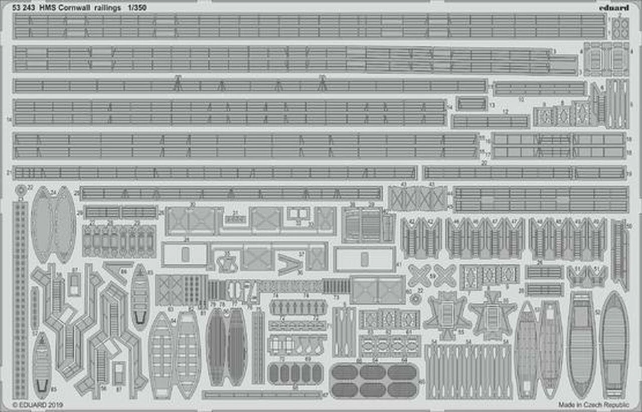 HMS Cornwall Railings for TSM 1/350 Eduard
