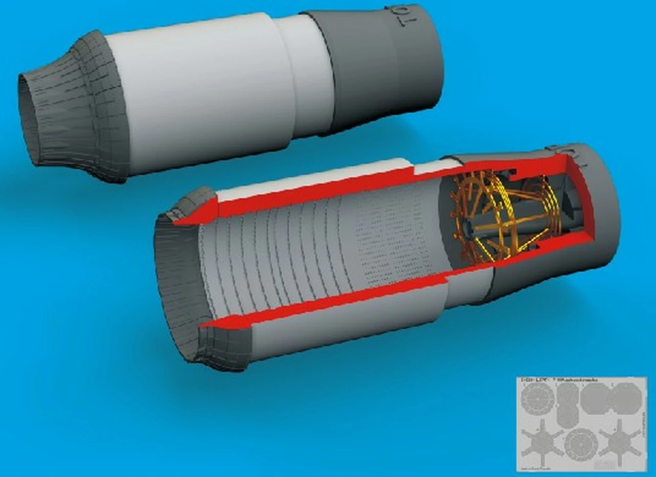F-14A Exhaust Nozzles for TAM (Photo-Etch & Resin) 1/48 Eduard