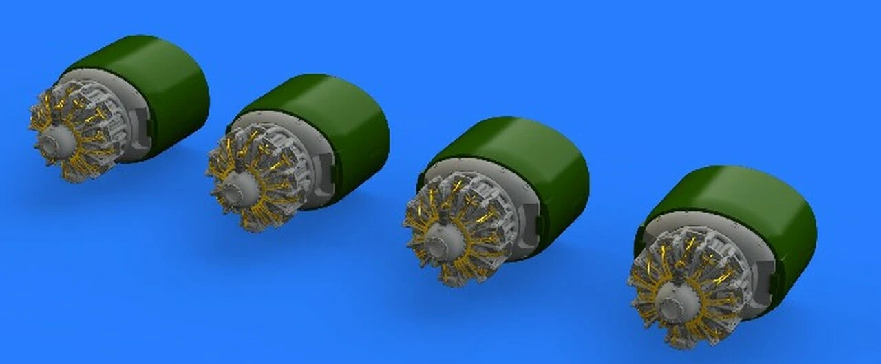 B-24 Engines for EDU & HSG (Photo-Etch & Resin) 1/72 Eduard