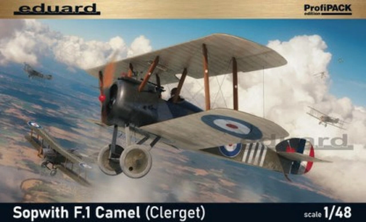 WWI Sopwith F1 Camel (Clerget) British BiPlane Fighter (Profi-Pack Plastic Kit) 1/48 Eduard