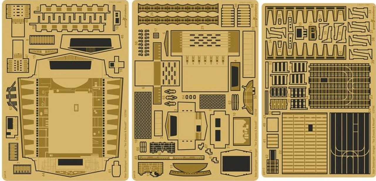 Star Wars Star Destroyer Hanger Bay Detail Set for RMX (Photo-Etch) 1/2700 Star Wars Star Destroyer Hanger Bay Detail Set for RMX (PhotGreen Strawberry