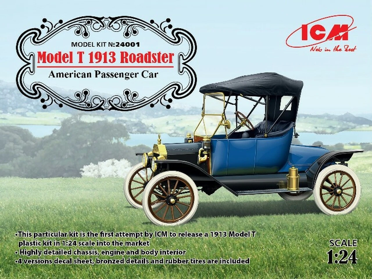 Model T 1913 Roadster American Passenger Car 1/24 ICM Models