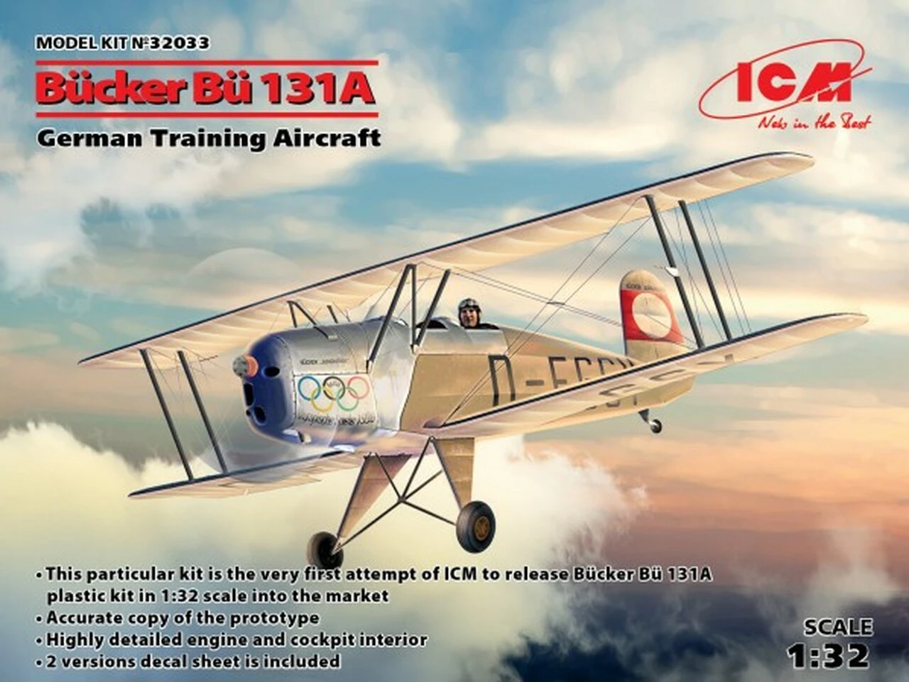 German Bucker Bu 131A Training Aircraft 1/32 ICM Models