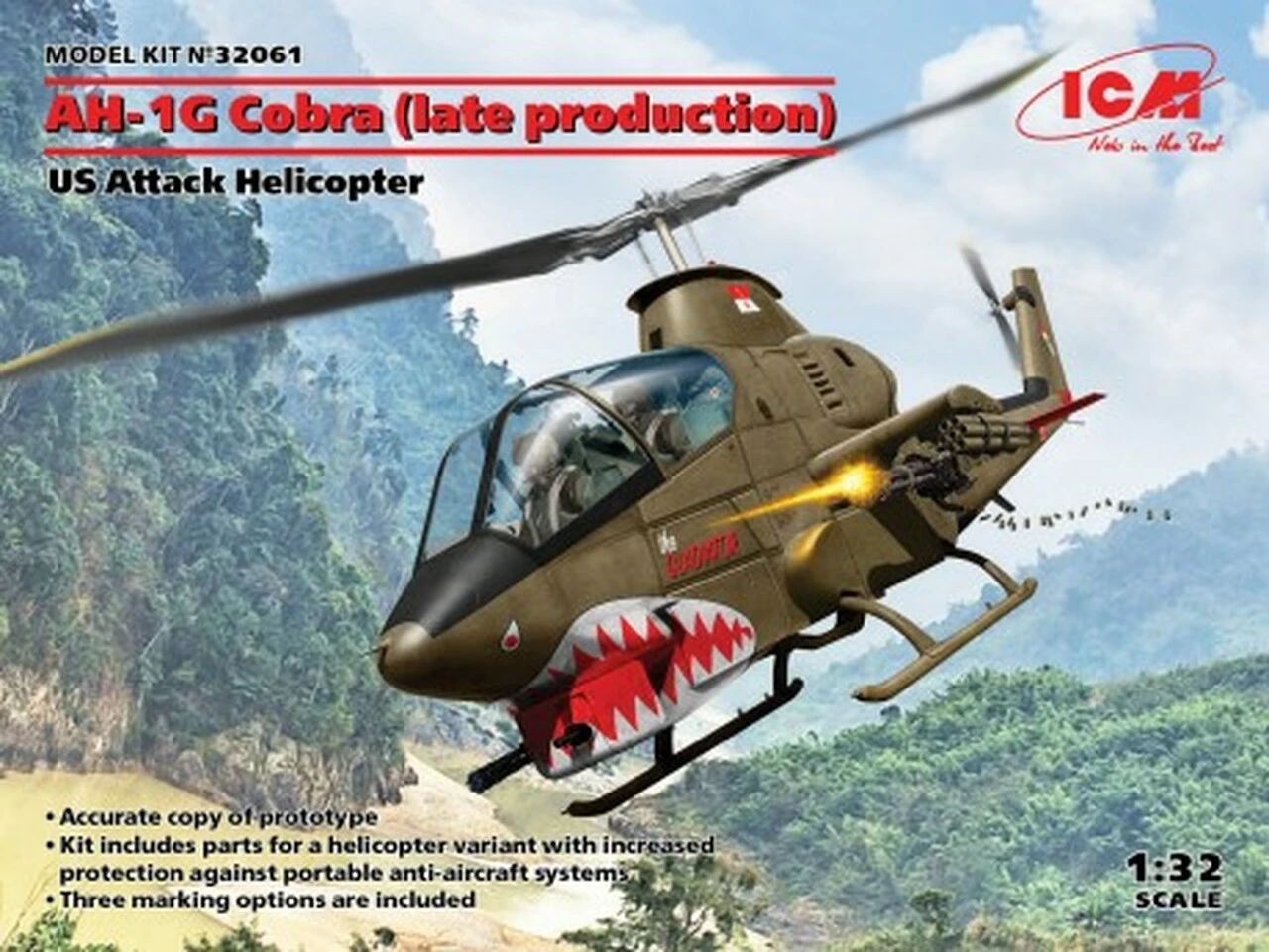 US Army AH-1G Cobra Late Production Attack Helicopter 1/32 ICM Models