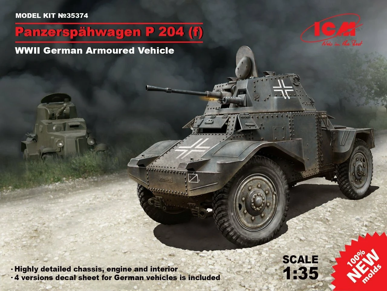 Panzerspahwagen P 204(f) WWII German Armored Vehicle 1/35 ICM Models