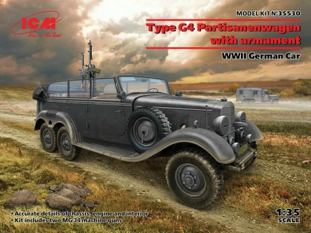 WWII German G4 Staff Car w/Armament 1/35 ICM Models
