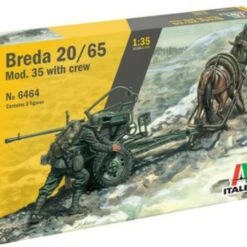 Horse Drawn Breda 20 Gun/65 Mod.35 w/2 Soldiers 1/35 Italeri