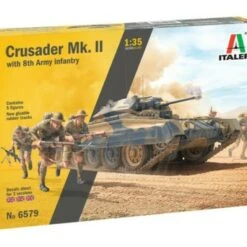 Crusader Mk II Tank w/5 8th Army Infantry 1/35 Italeri