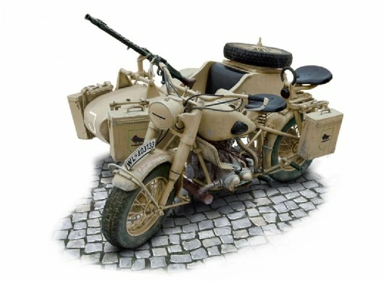 BMW R75 German Military Motorcycle with Sidecar 1/9 Italeri