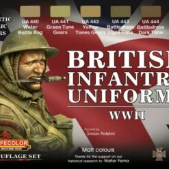 British WWII Infantry Uniforms Acrylic Set (6 22ml Bottles) Lifecolor