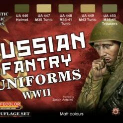 Russian WWII Infantry Uniforms Acrylic Set (6 22ml Bottles) Lifecolor